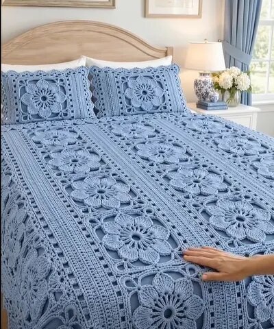 Lace Flower Bedspread Crochet Pattern