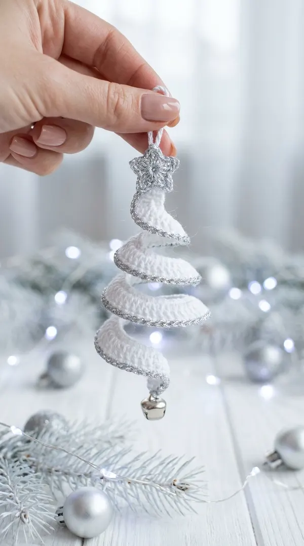 Spiral Christmas Tree Ornament Crochet Pattern