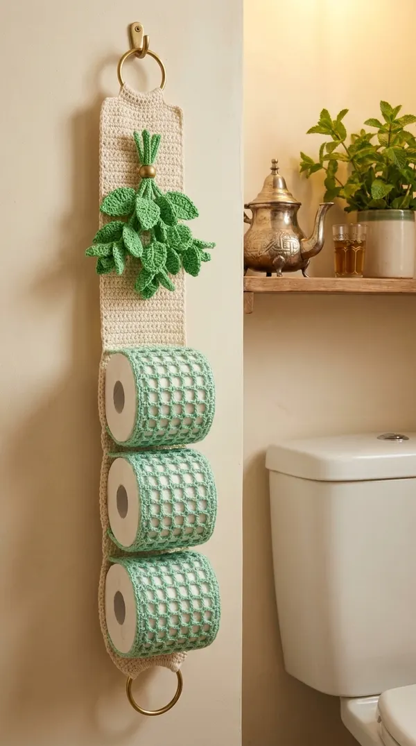 Hanging Toilet Paper Holder Crochet Pattern