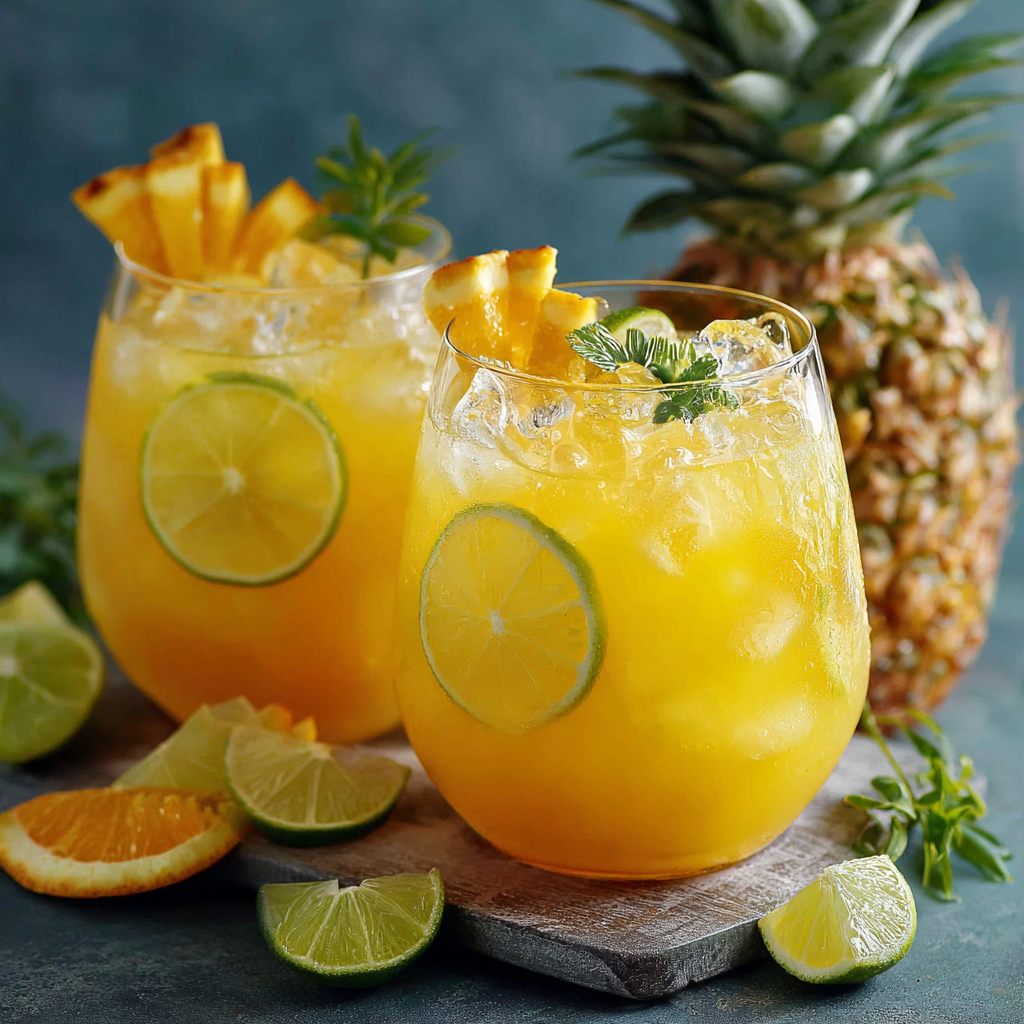 Tropical Pineapple Lemonade Punch: The “Island-Sunset” Refreshment