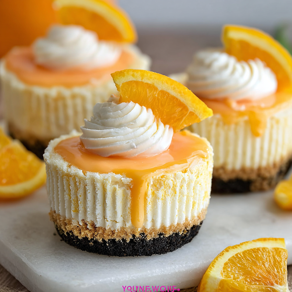 Orange Creamsicle Mini Cheesecakes (No-Bake!)