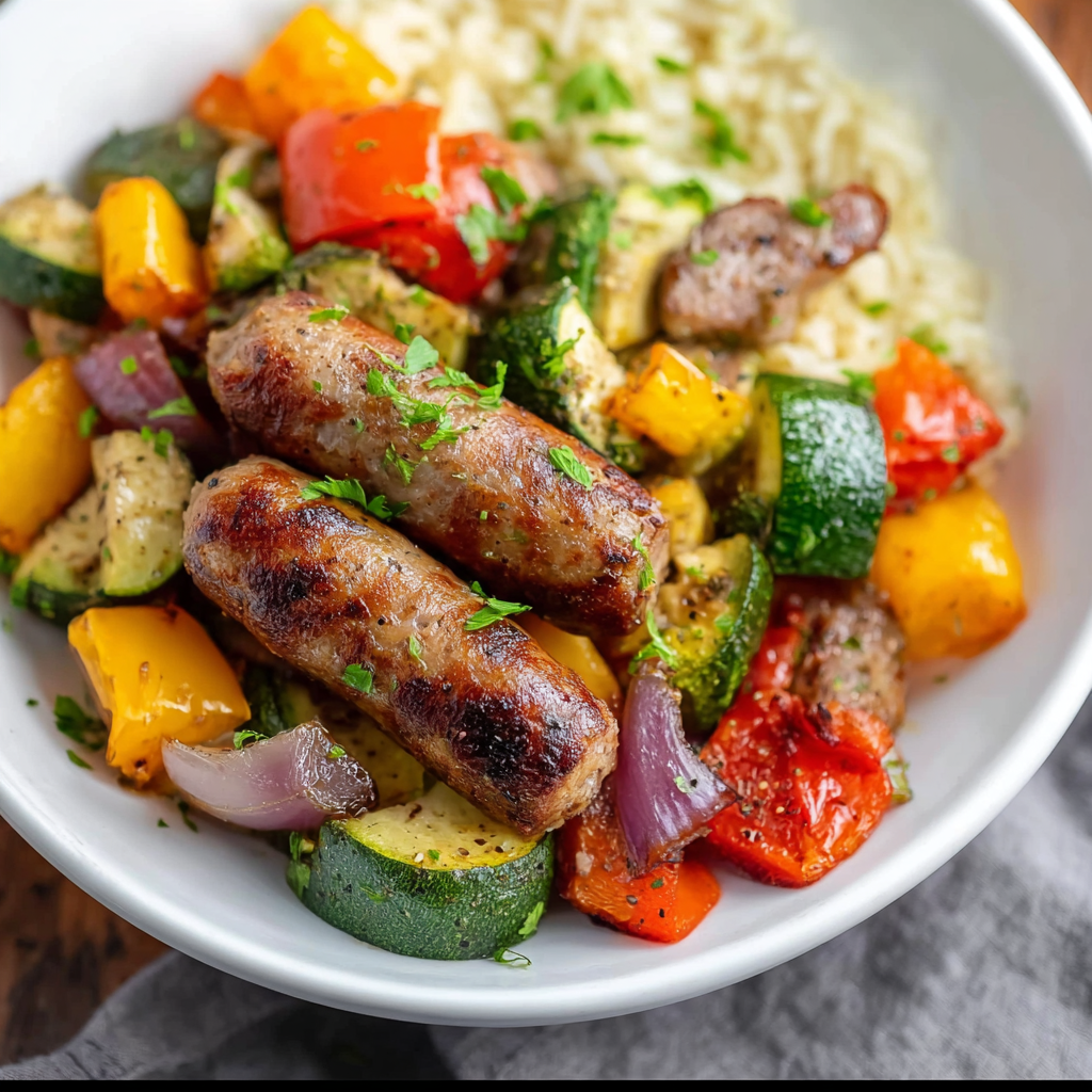 10-Minute Air Fryer Chicken Sausage and Veggies: The “Turbo-Char” Harvest Bowl