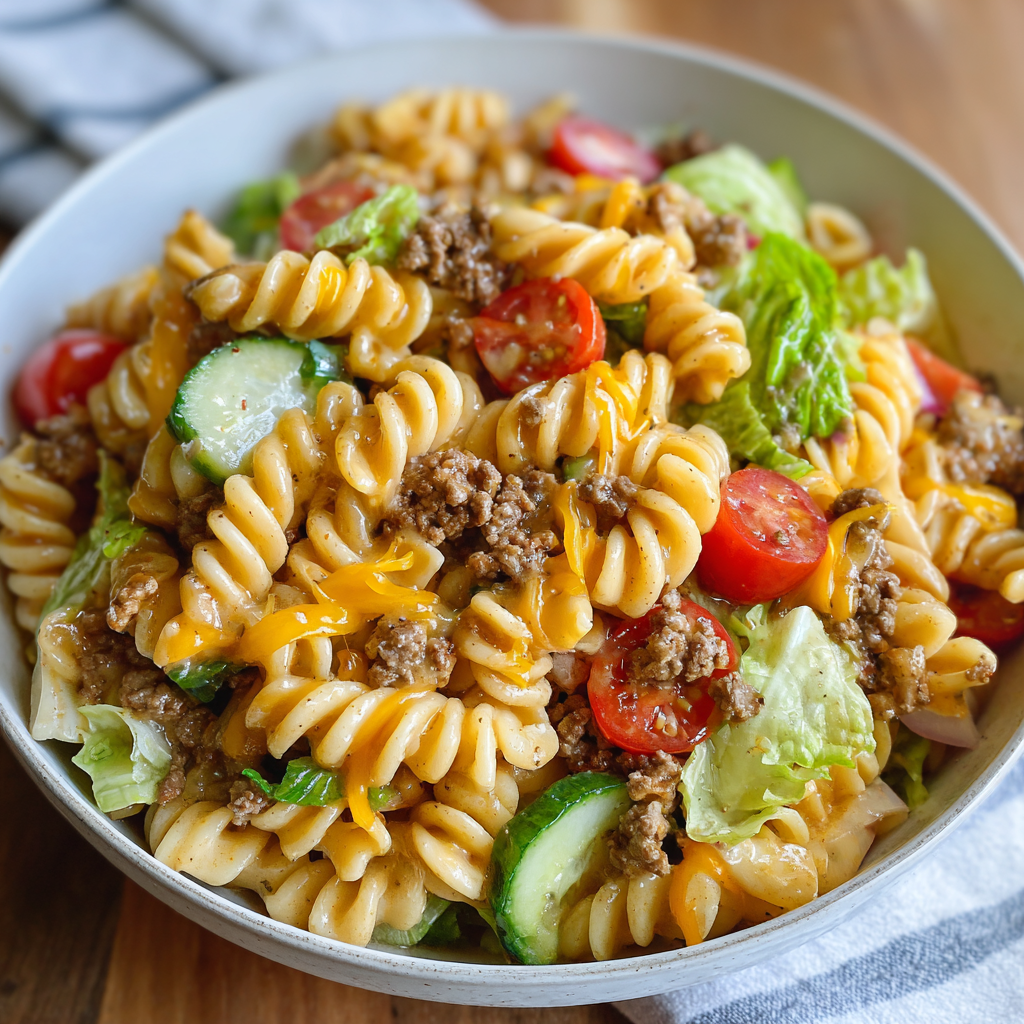 Big Mac Pasta Salad (The Ultimate Cheeseburger-Inspired Side Dish)