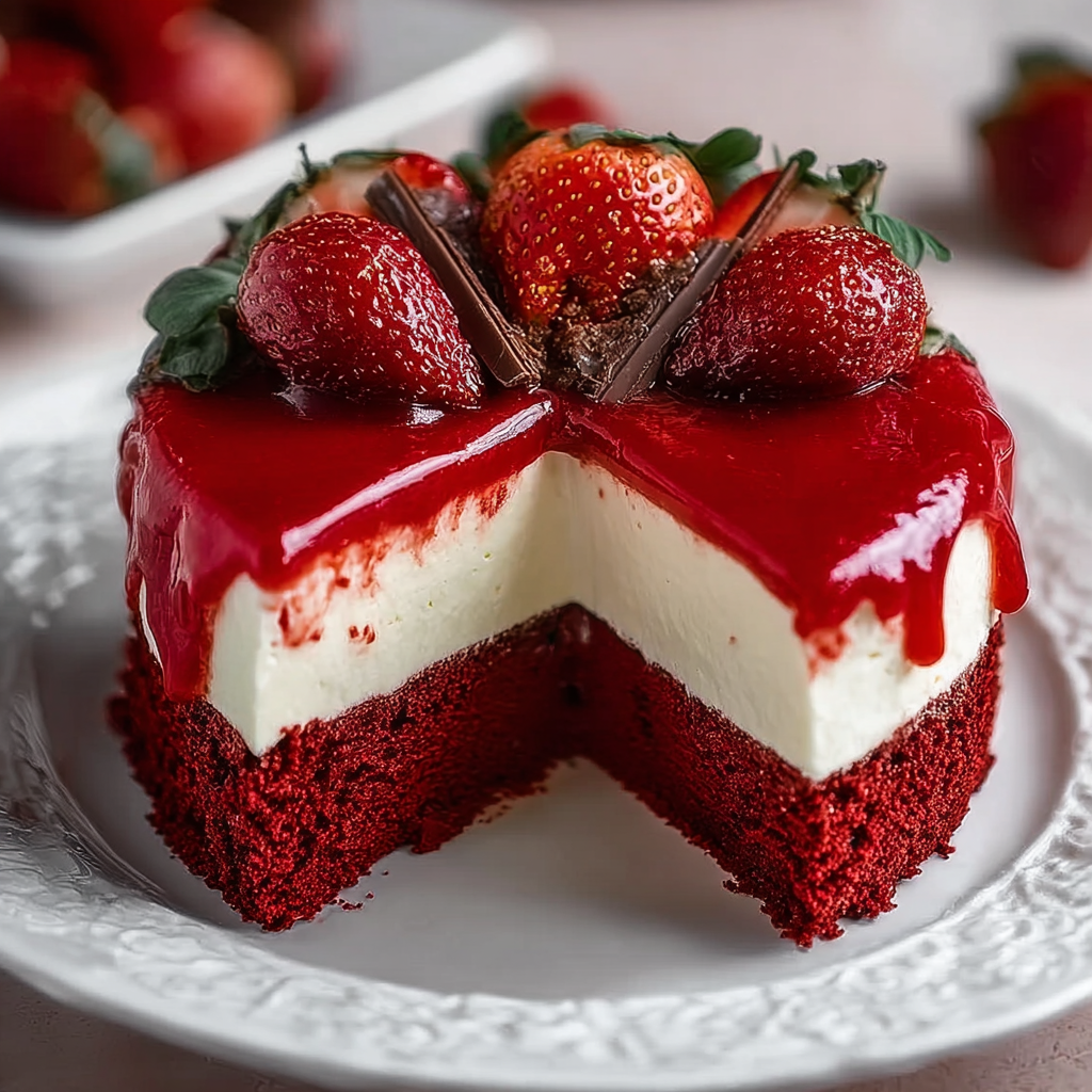 Red Velvet Strawberry Cheesecake