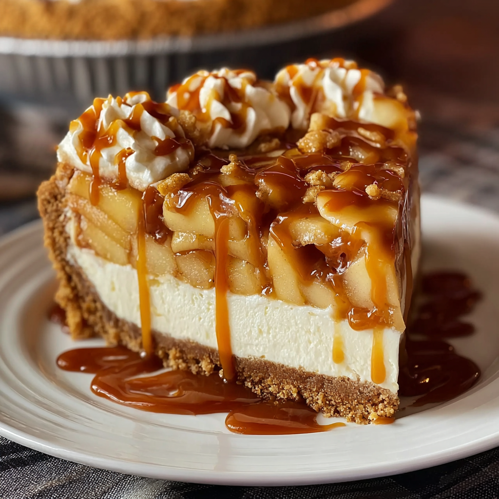 Caramel Apple Cheesecake Pie