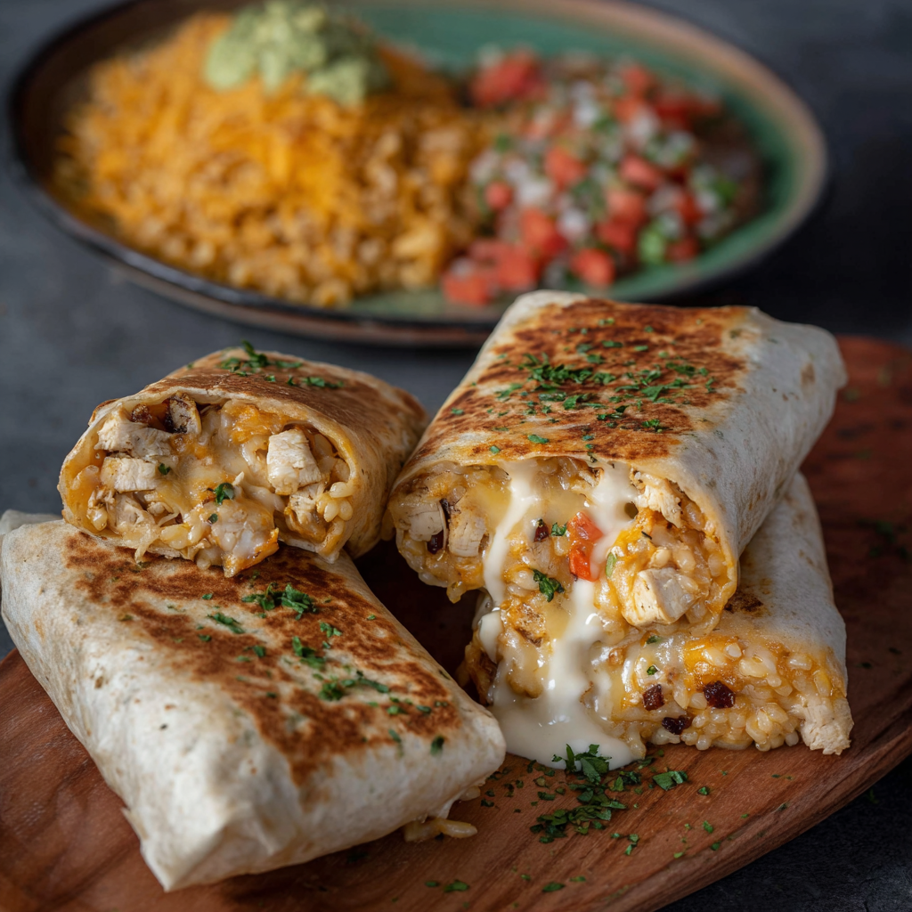These Cheesy Rotisserie Chicken Burritos