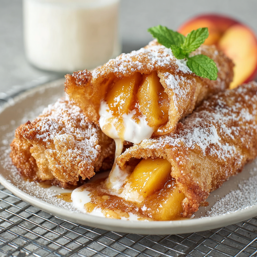 Southern Peach Cobbler Egg Rolls (TikTok Viral Dessert)