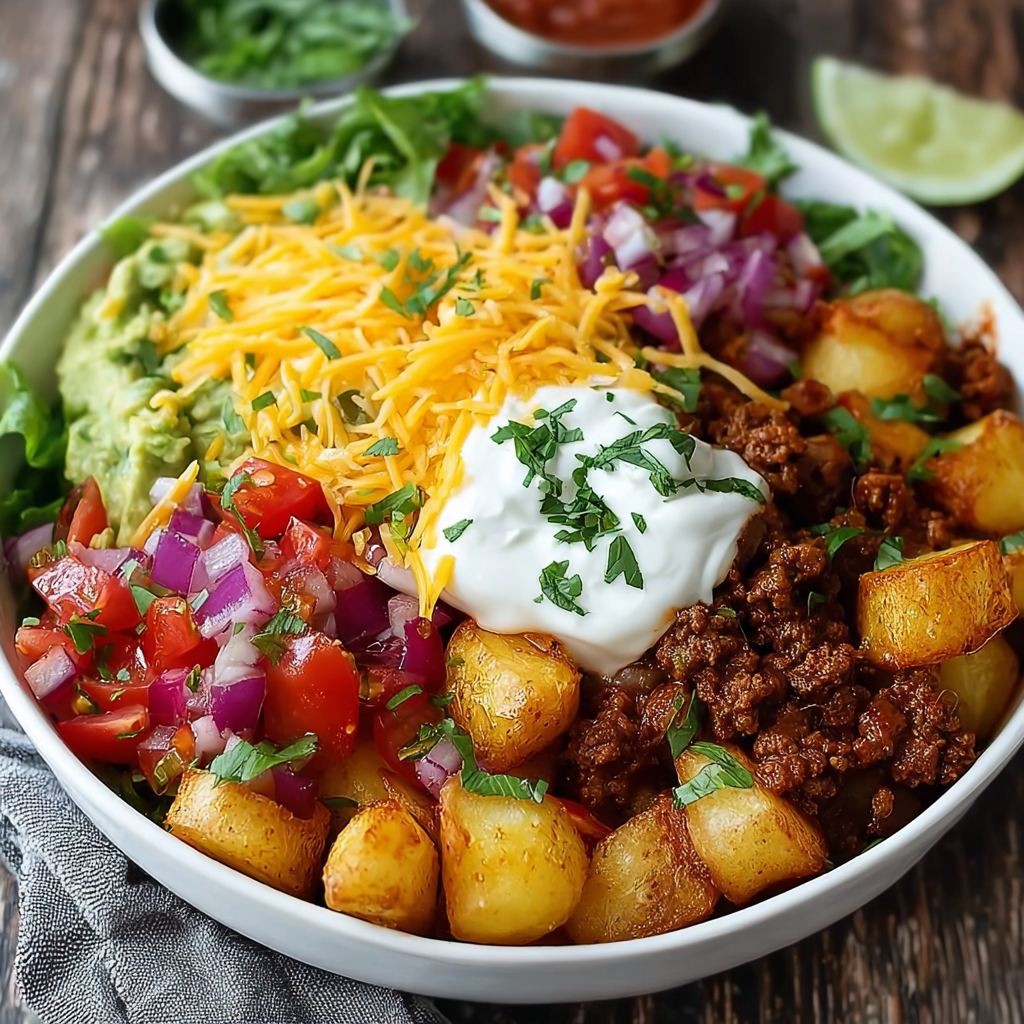 Loaded Potato Taco Bowl (Crispy, High-Protein Dinner)