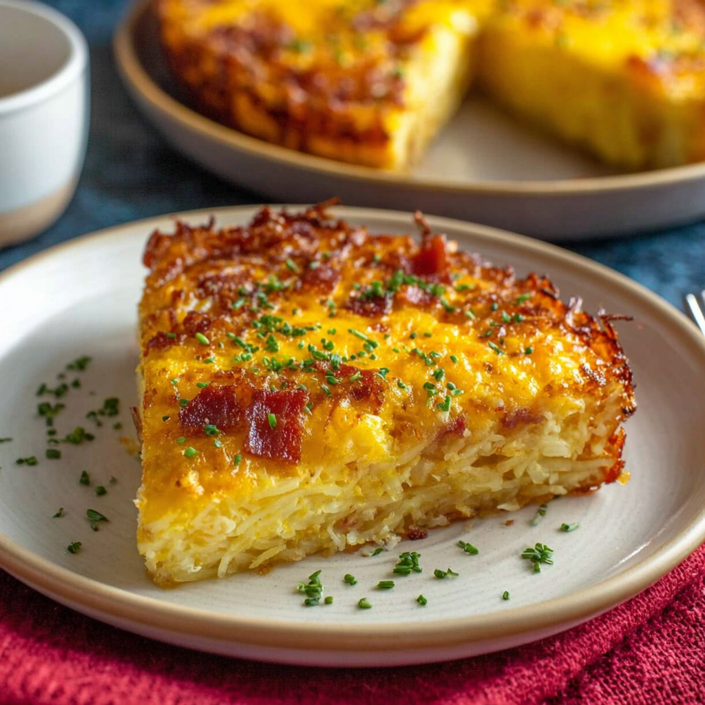 Hash Brown Crust Bacon and Cheddar Quiche (Crispy, Cheesy & Perfect for Brunch)