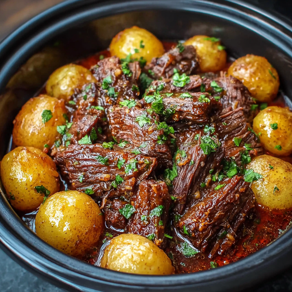 Slow Cooker Garlic Butter Beef with Potatoes: Tender, Savory & Effortless Comfort Food
