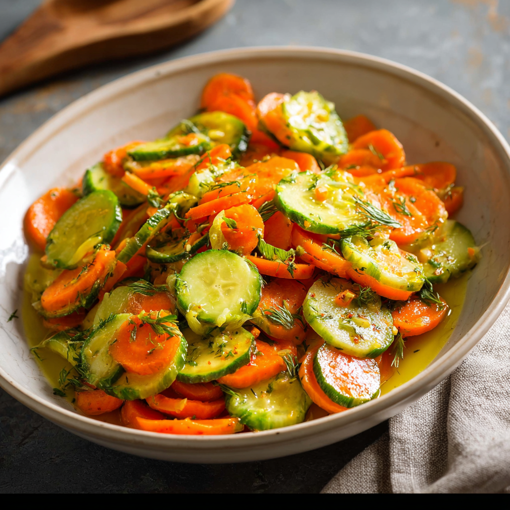Carrot and Cucumber Salad with Mustard Vinaigrette