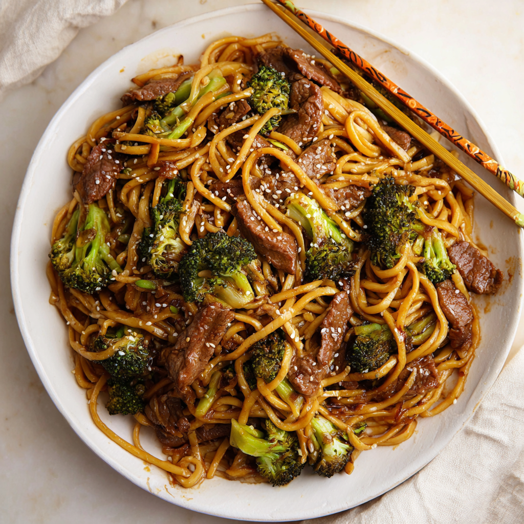Beef and Broccoli Lo Mein Noodles: Savory Takeout-Style Stir Fry at Home