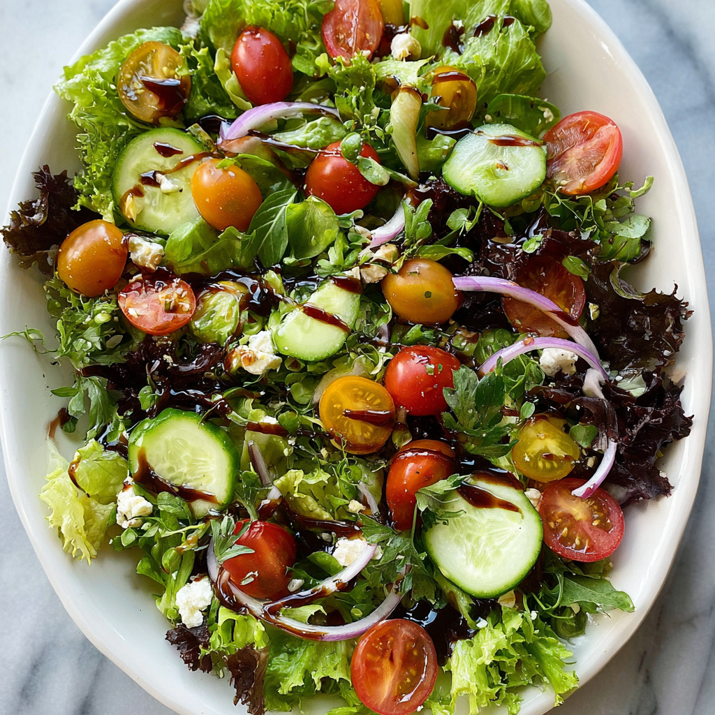 Best Simple Side Salad with Easy Balsamic Vinaigrette