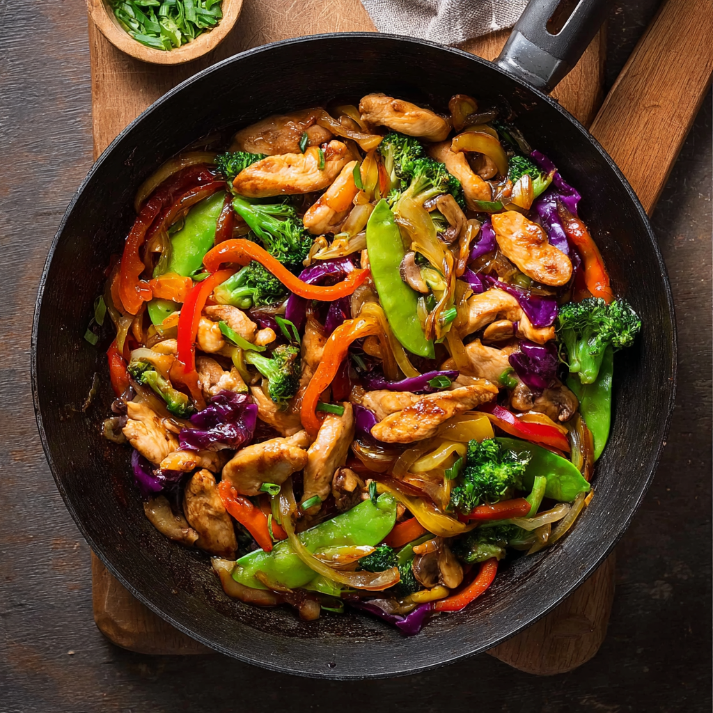 Rainbow Chicken Stir-Fry (Wok de Poulet Arc-en-Ciel)