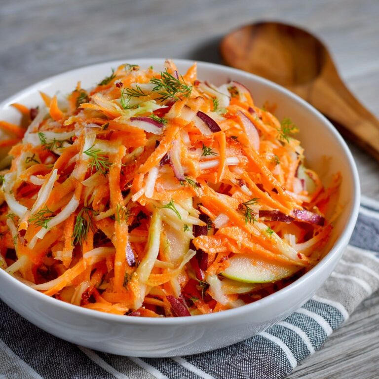 Healthy carrot apple salad with no refined sugar, packed with vitamins and topped with walnuts and golden raisins