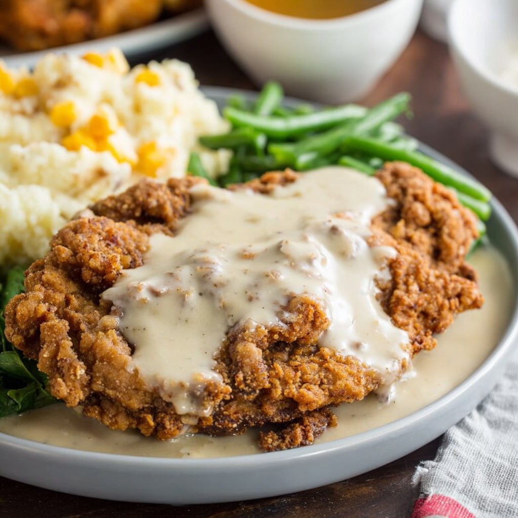Lighter chicken fried steak baked