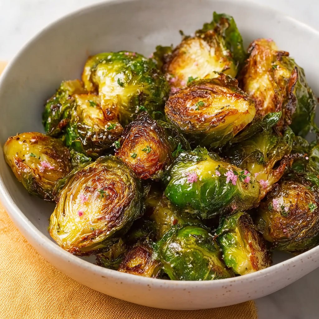 Nutritious air fryer Brussels sprouts high in fiber vitamin C and antioxidants ready in 15 minutes