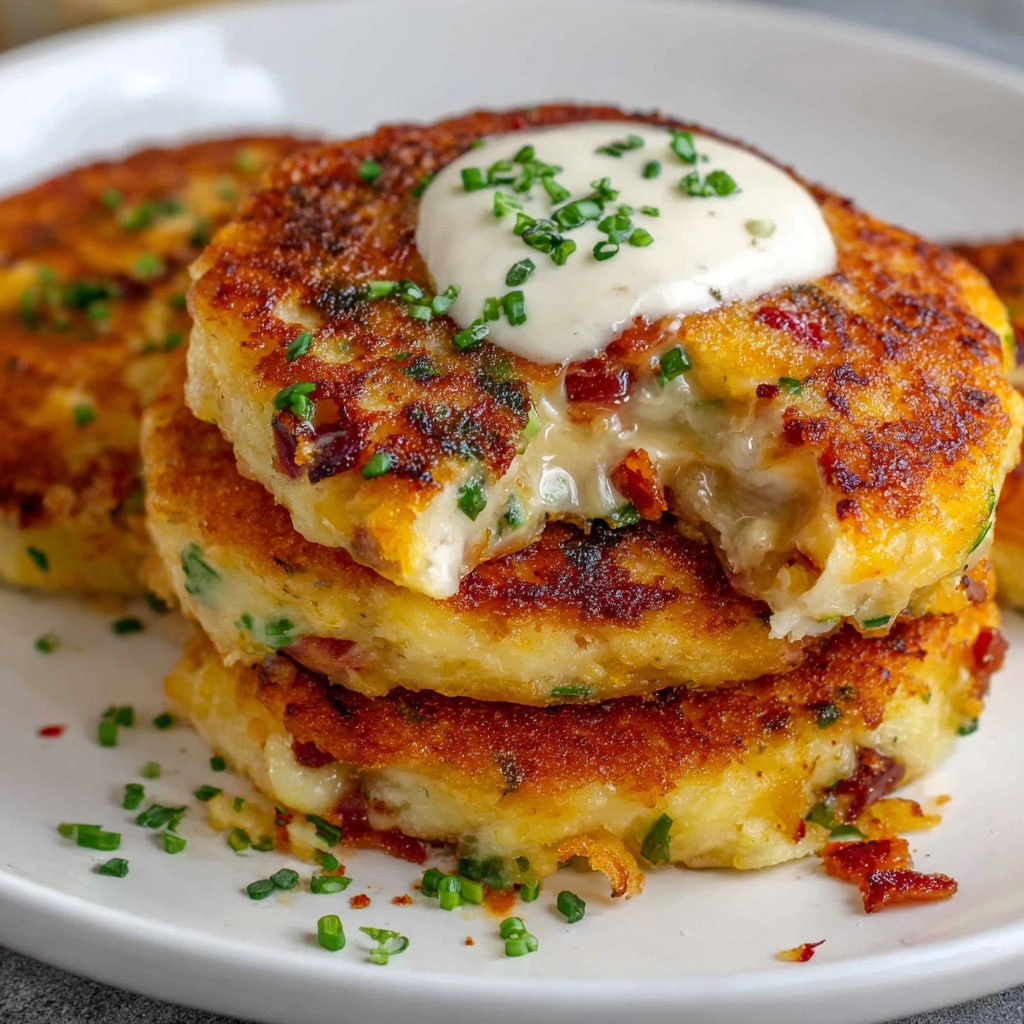 Baked potato cauliflower cakes healthy