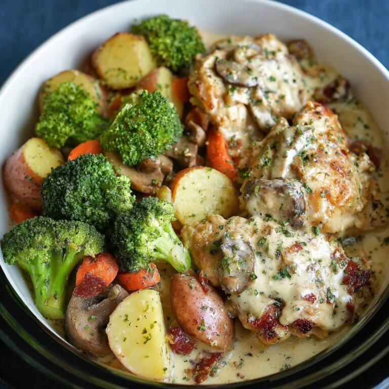 Slow Cooker Creamy Garlic Chicken and Veggies - photo 1