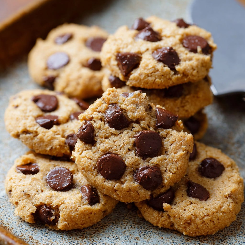Healthy sugar-free chocolate chip cookies on a cooling rack