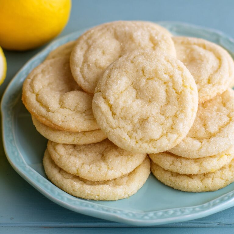 Healthy lemon sugar cookies on a plate with lemon slices