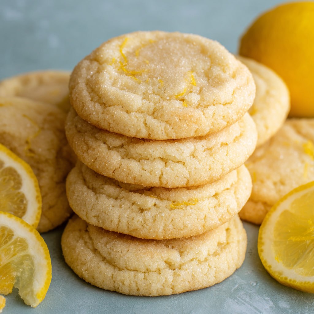 Light and chewy lemon sugar cookies cooling on a wire rack