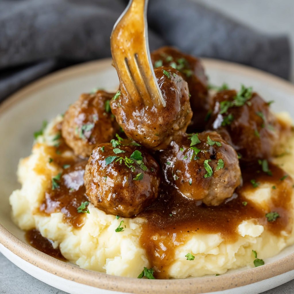 Lean Salisbury meatballs cauliflower mash