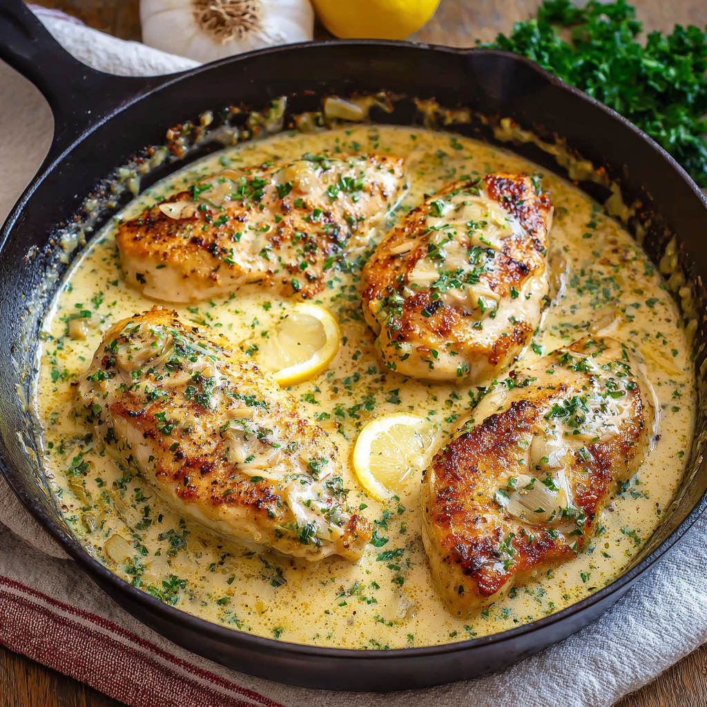 Creamy Garlic Chicken Breasts (Rich, Juicy & Restaurant-Style Dinner)