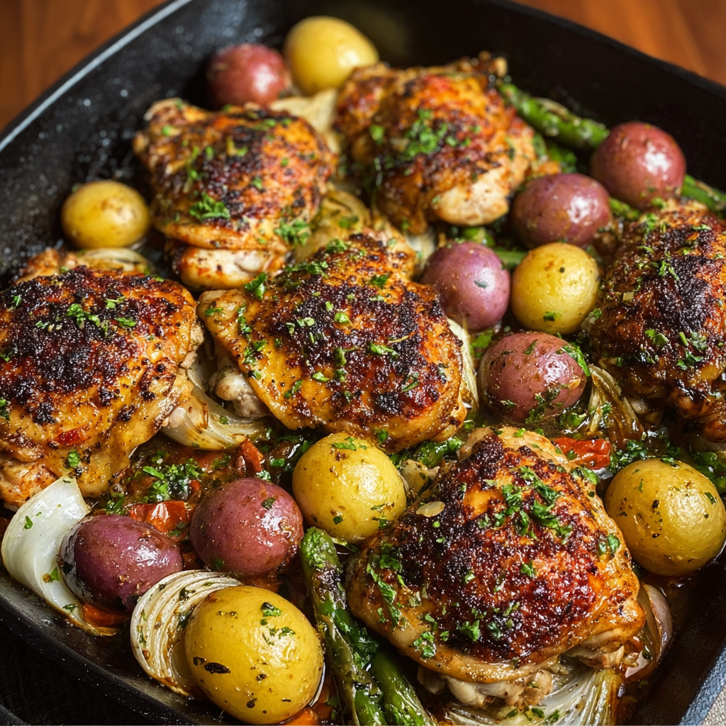 Roasted Mediterranean Chicken Thighs