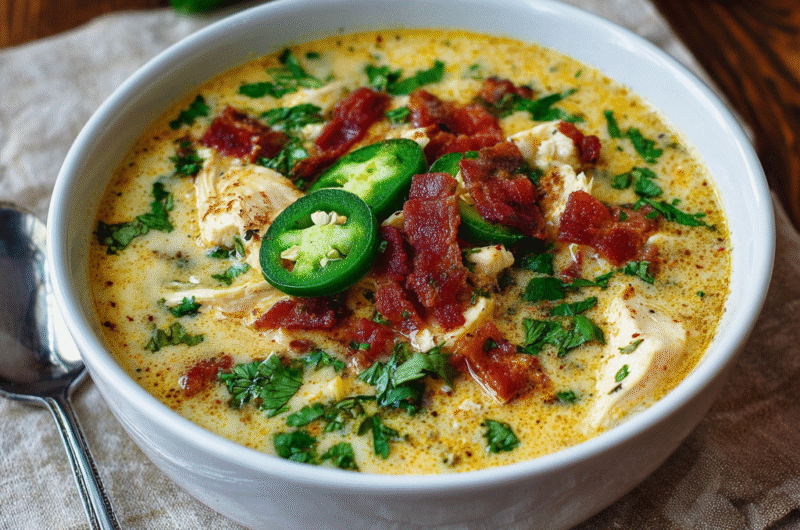 Spicy Jalapeño Popper Chicken Soup: Creamy, Cheesy & Comforting