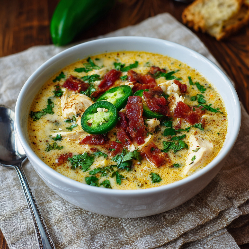 Spicy Jalapeño Popper Chicken Soup: Creamy, Cheesy & Comforting