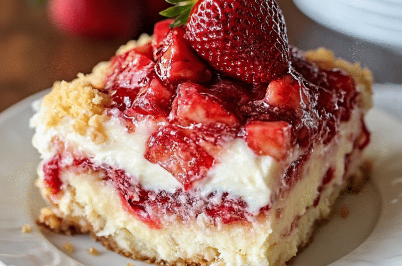 The Best Strawberry Cheesecake Dump Cake Recipe