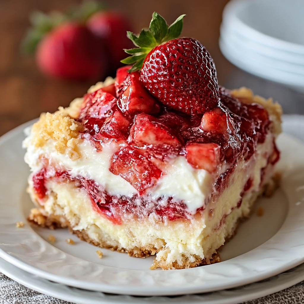The Best Strawberry Cheesecake Dump Cake Recipe