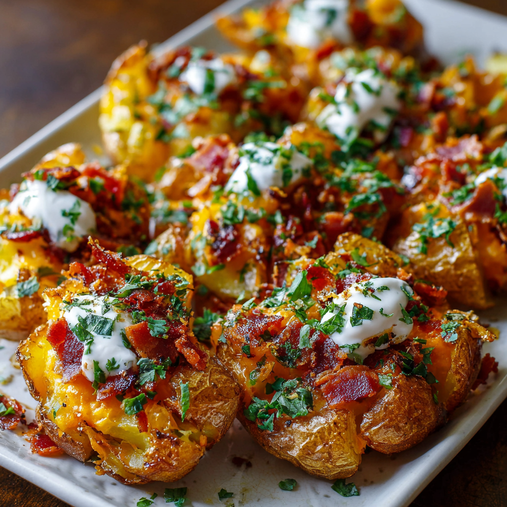 Loaded Smashed Potatoes (Ultra Crispy & Irresistible!)