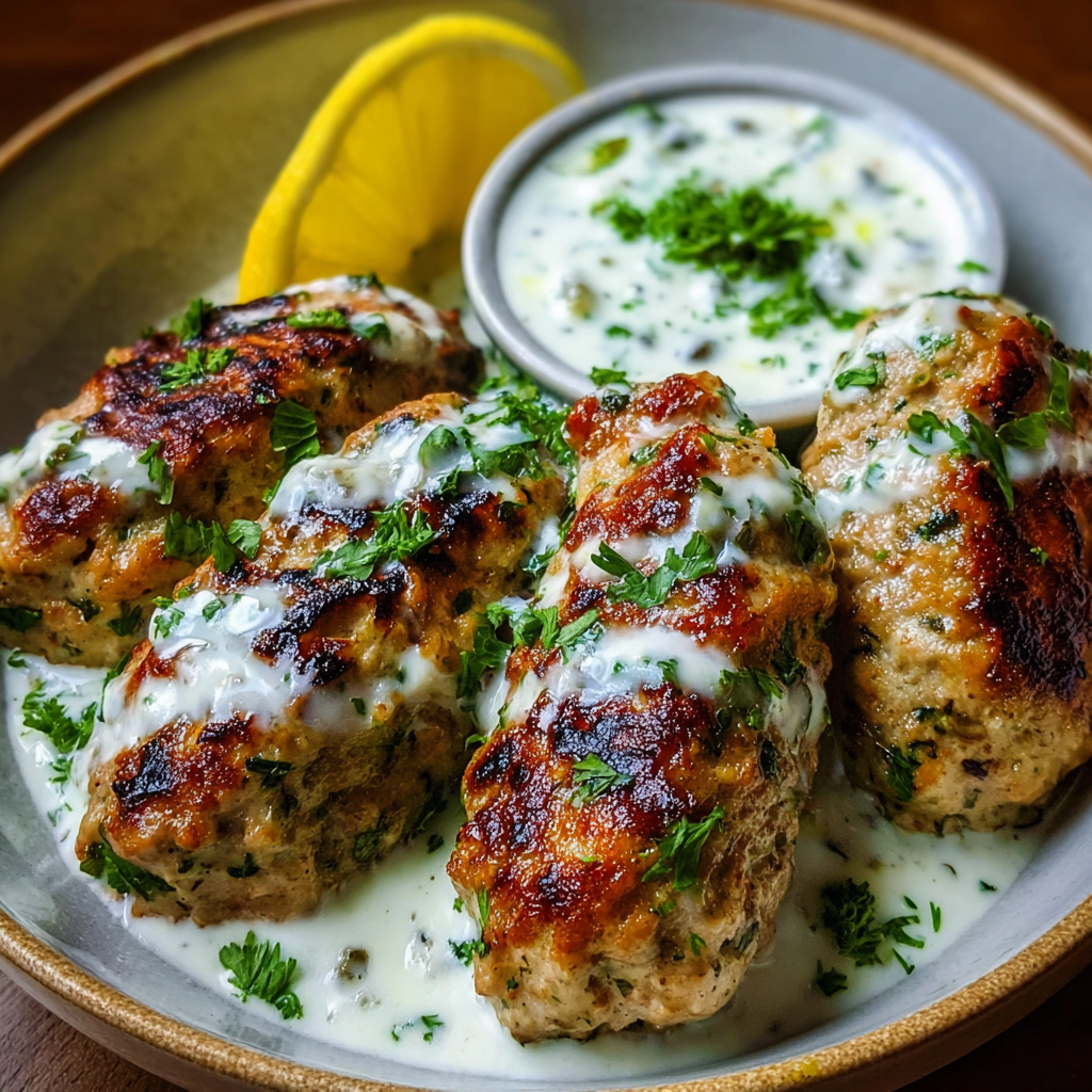 Chicken Kofta with Garlic Yogurt Sauce is Irresistible!