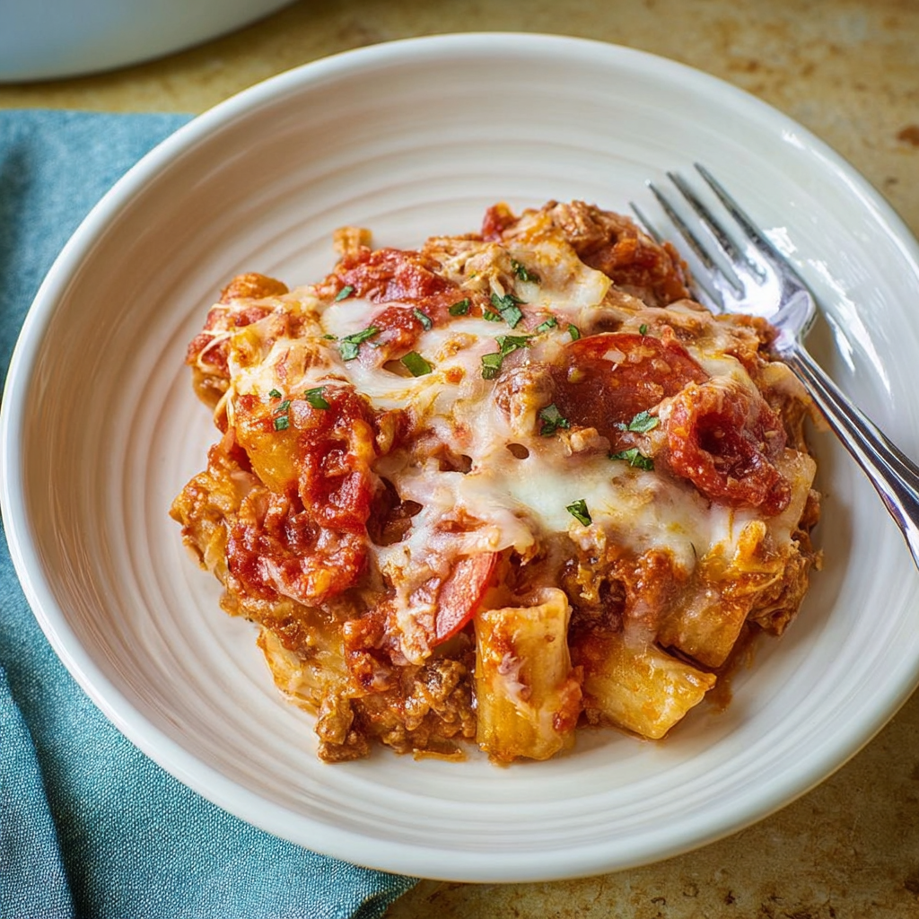 Crockpot Pizza Casserole