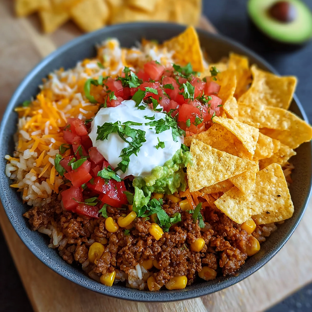 Taco Rice Bowl with Doritos (Quick & Flavor-Packed Dinner)