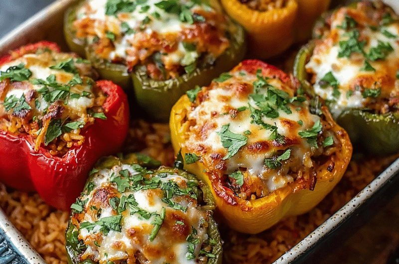 Easy Vegetarian Stuffed Bell Peppers with Rice – Healthy, Flavorful & Simple