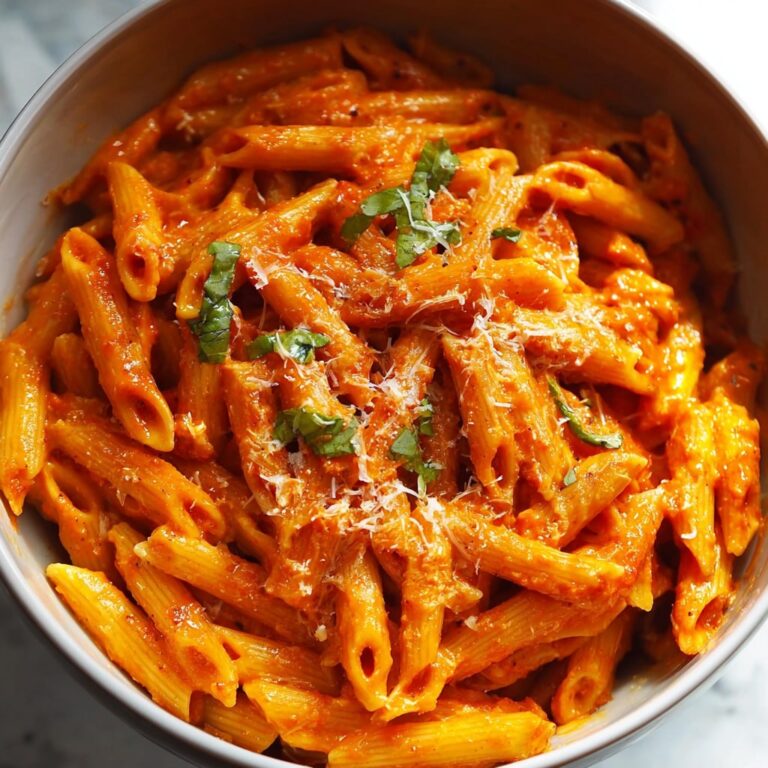3-ingredient instant pot penne pasta with marinara sauce, melted mozzarella, fresh basil, and parmesan