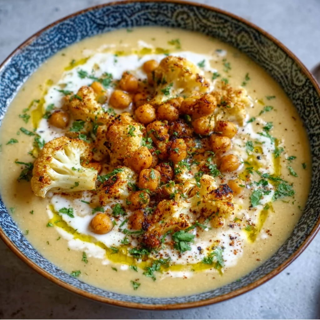 Roasted Cauliflower and Chickpea Soup (Creamy, Cozy & Plant-Powered in 45 Min)