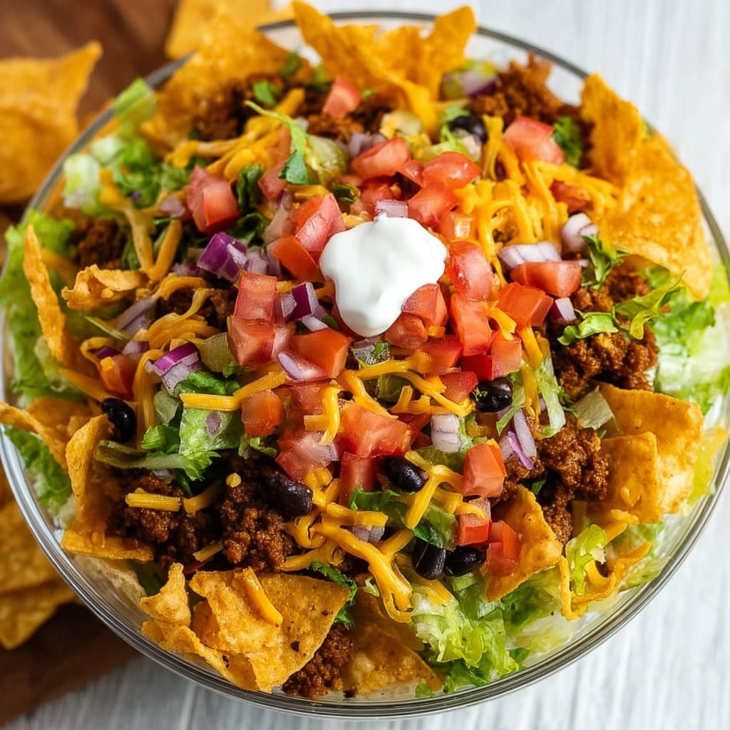 Ingredients for the Doritos Taco Salad displayed on a table