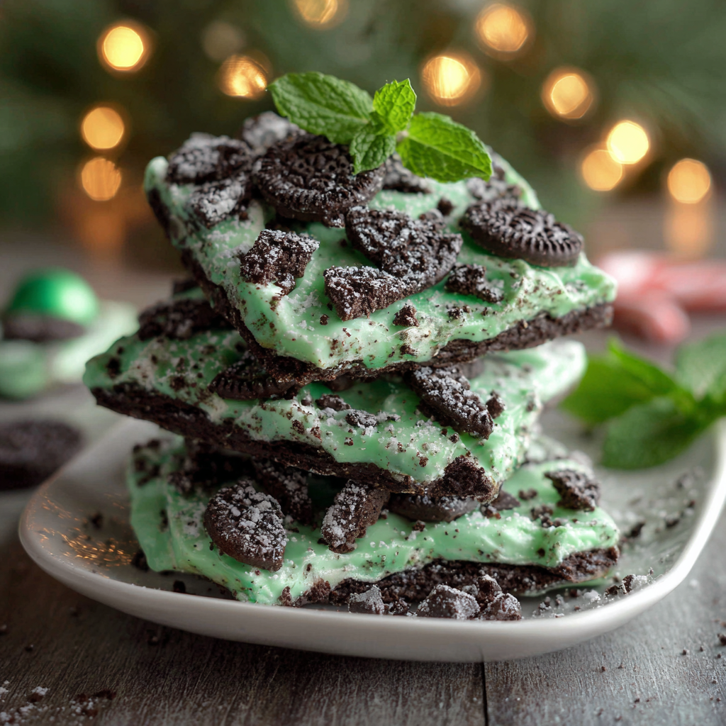 Ingredients for Mint Oreo Bark laid out on kitchen counter
