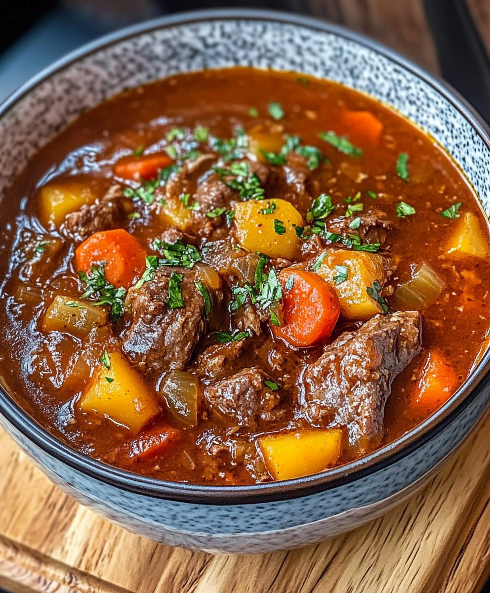 Classic Homemade Beef Stew (Slow-Simmered With Carrots, Potatoes & Red Wine, 2.5 Hr)