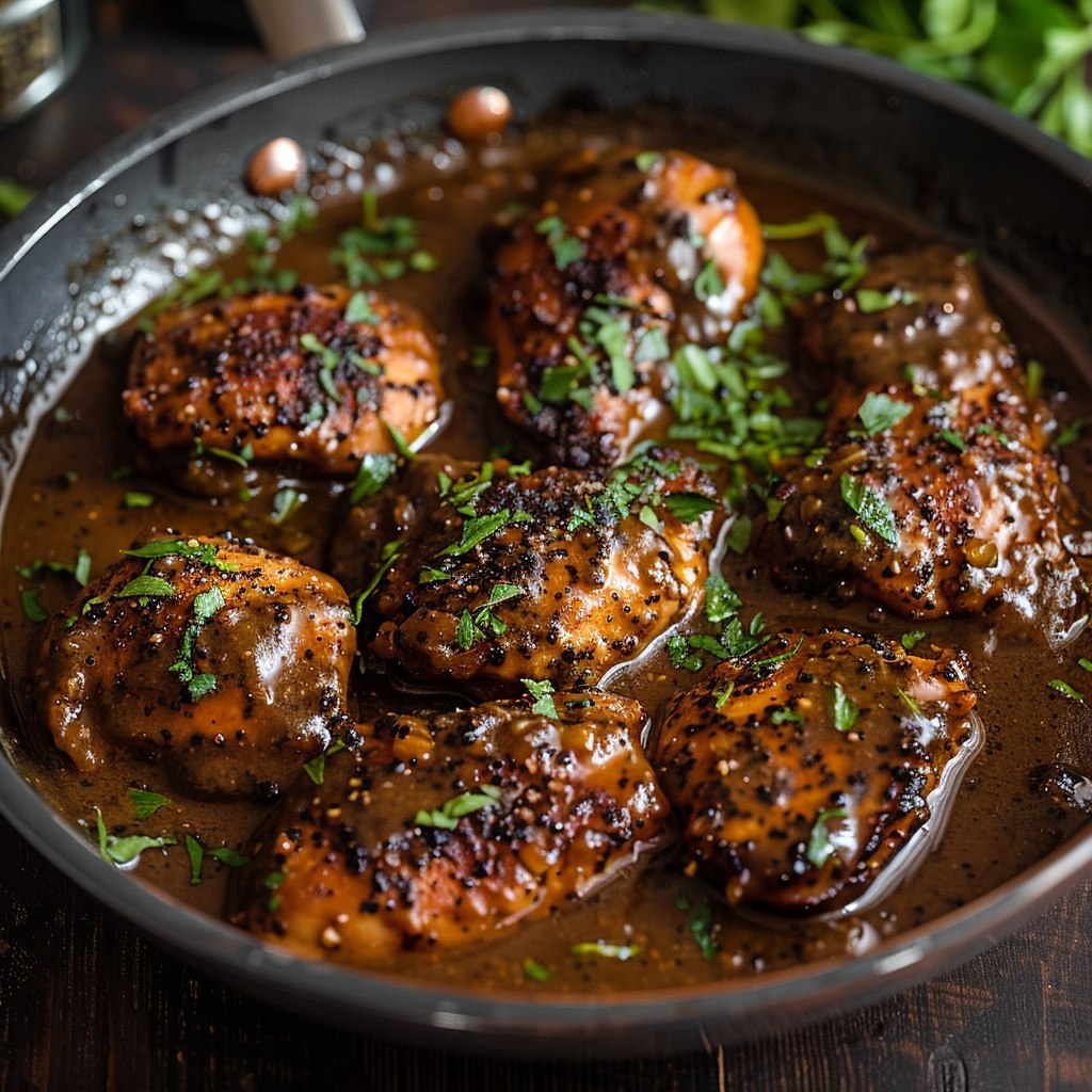 Close-up of poppy seed chicken showing crunchy Ritz cracker topping, melted butter, dark poppy seeds, creamy mushroom soup sauce, shredded chicken