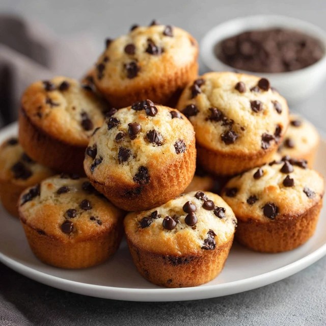 Close-up of split chocolate chip muffin showing fluffy buttery interior loaded with melted chocolate chips, golden sugary crust on top, milk glass beside