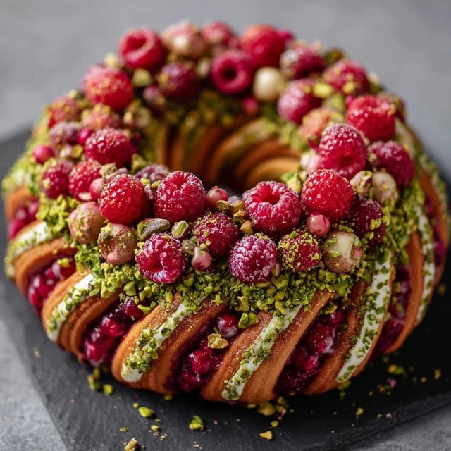 Raspberry Pistachio Bundt Cake (With Pistachio Glaze and Fresh Berries, 90 Min)