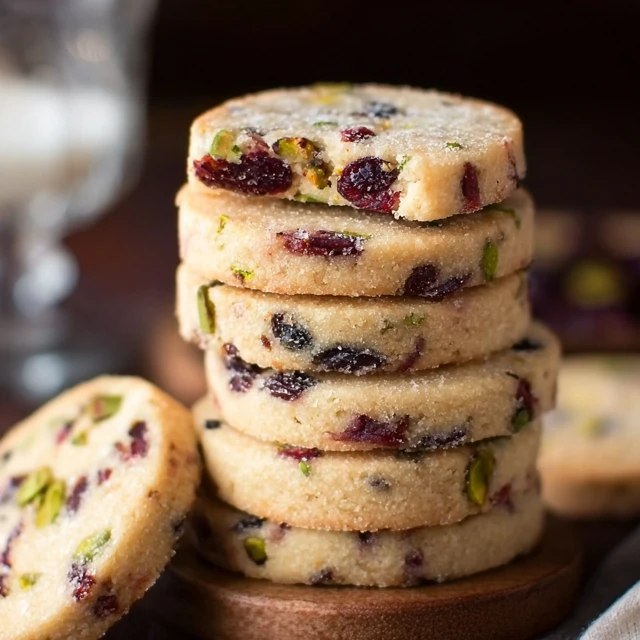 Cranberry Pistachio Shortbread Cookies (Dried Cranberries, Toasted Pistachios, Festive, 1 Hr 15)