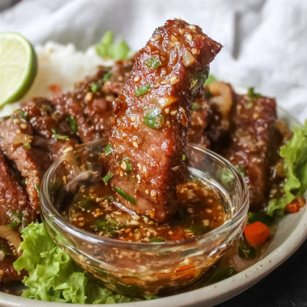 Crying Tiger Beef Recipe (Thai Grilled Steak, Toasted Rice Dipping Sauce, 30 Min)