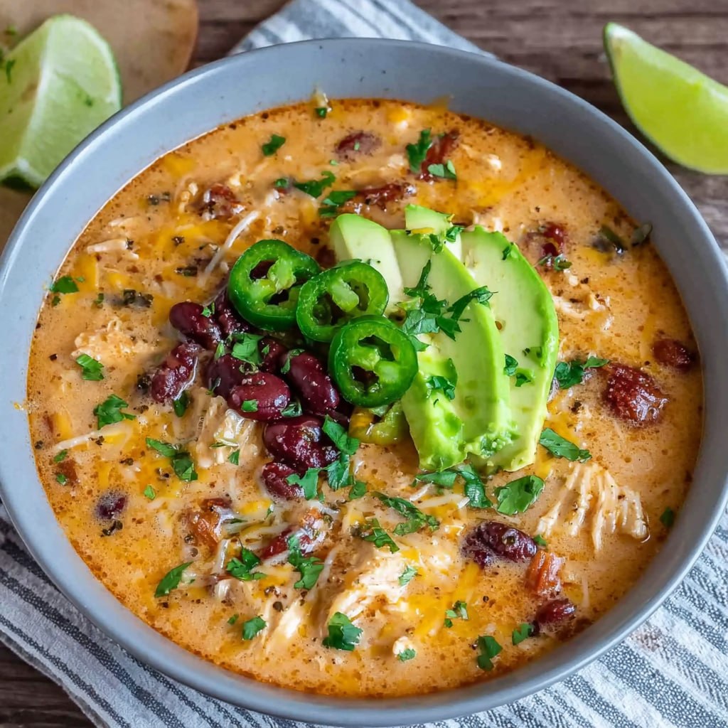 Creamy Chicken Enchilada Soup (Smoky, Cheesy, Loaded with Toppings, 40 Min)