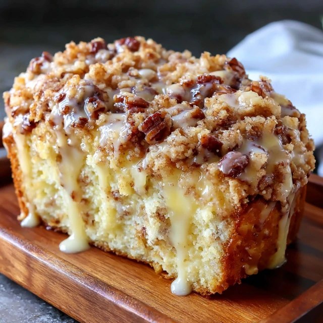 Pecan Coffee Cake With Glaze (Cinnamon Streusel, Toasted Pecans, Vanilla Glaze, 65 Min)